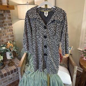 Ivy Jane Black and White Leopard Print Coat